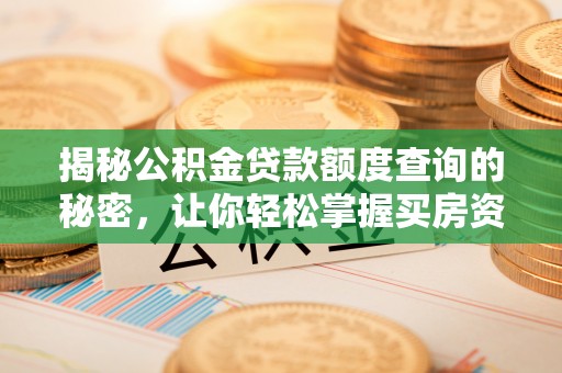 贡井揭秘公积金贷款额度查询的秘密，让你轻松掌握买房资金规划